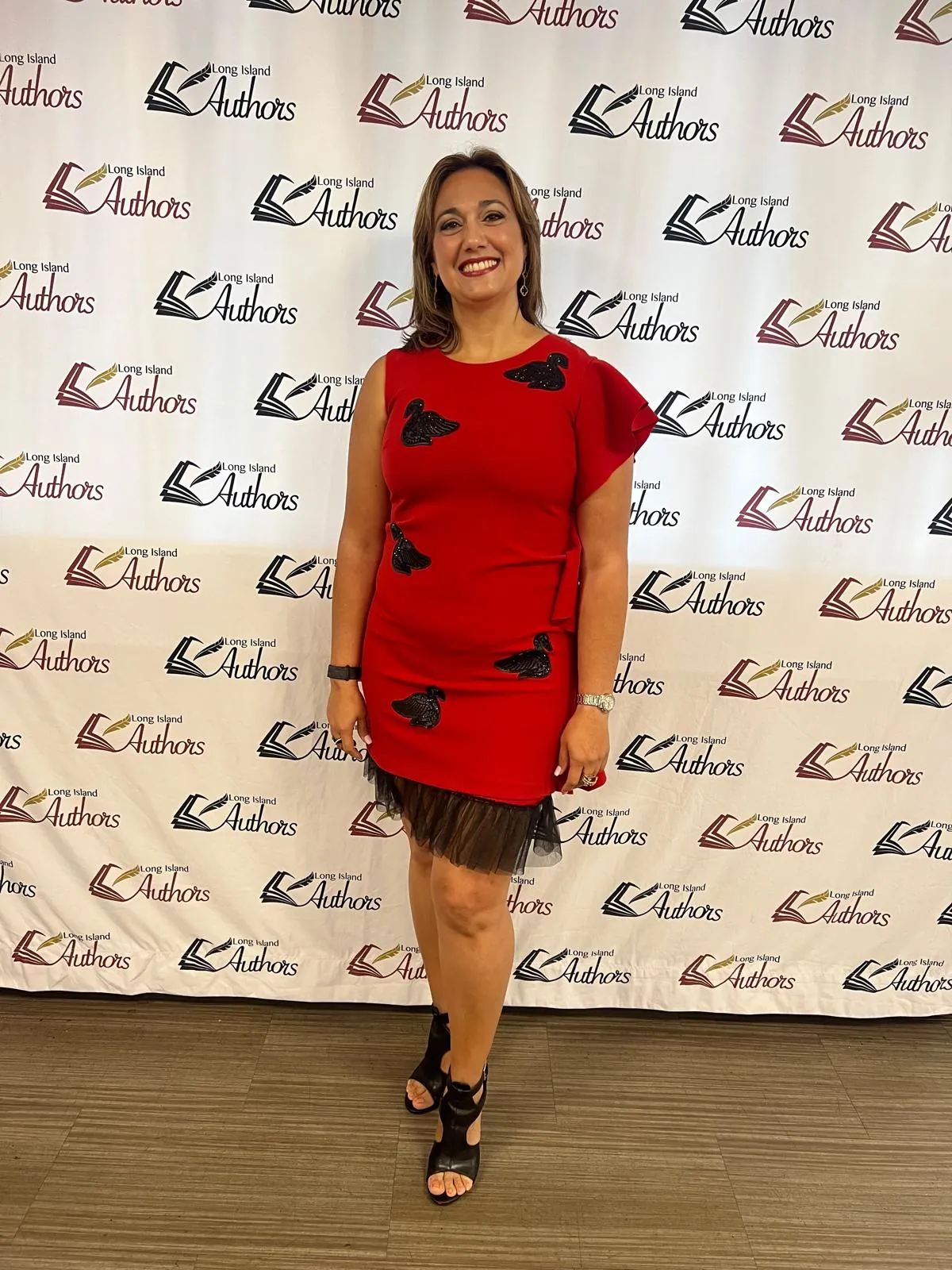 Olga Binyaminov at a Long Island Authors event